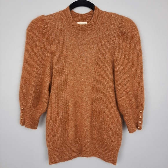 Sezane Sweaters - Sezane Rosalie Caramel Brown Mohair Wool Puff Sleeve Sweater size Medium